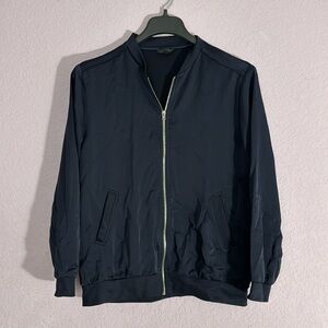 Topshop Navy Blue Lightweight Bomber Style Jacket
